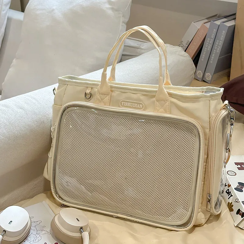 nouveau sac à dos harajuku badge transparent poupées montrer sac de douleur grande capacité sac fourre-tout à bandoulière y2k mode sac à dos bandoulière cadeau