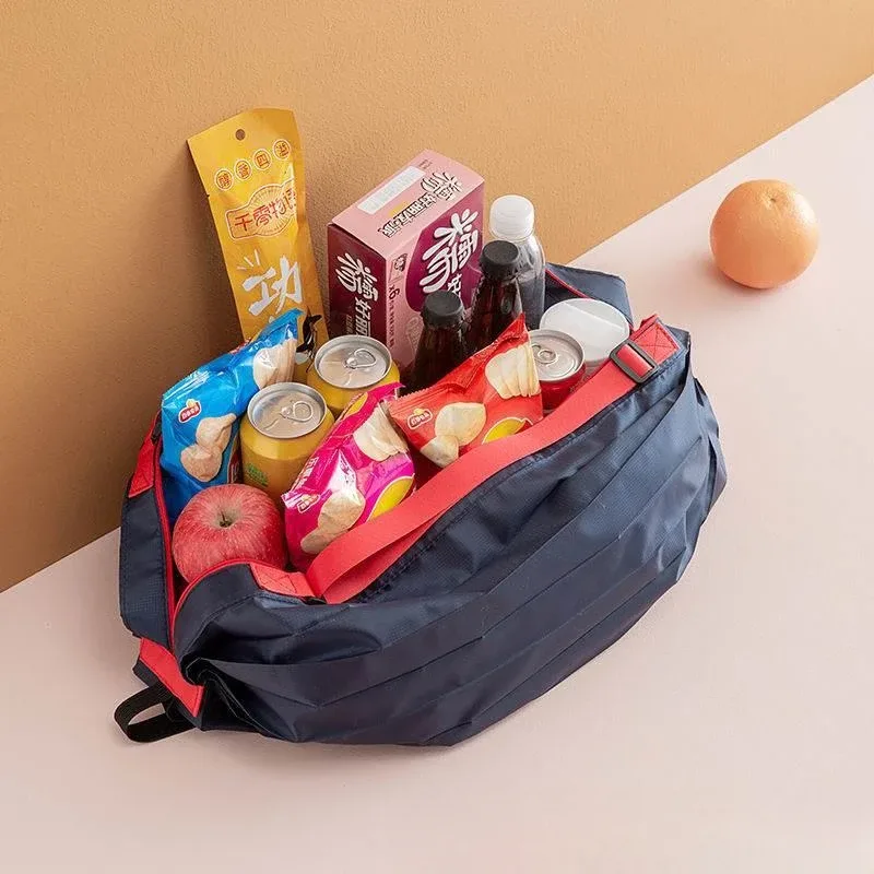 sac fourre-tout en nylon camouflage grande capacité pliable avec poignée pour le shopping et l'organisation