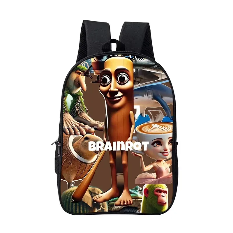 sac à dos scolaire pour garçons et filles, durable et souple, pour livres, motif dessin animé, anime, jeu, style italien brainrot, pour enfants