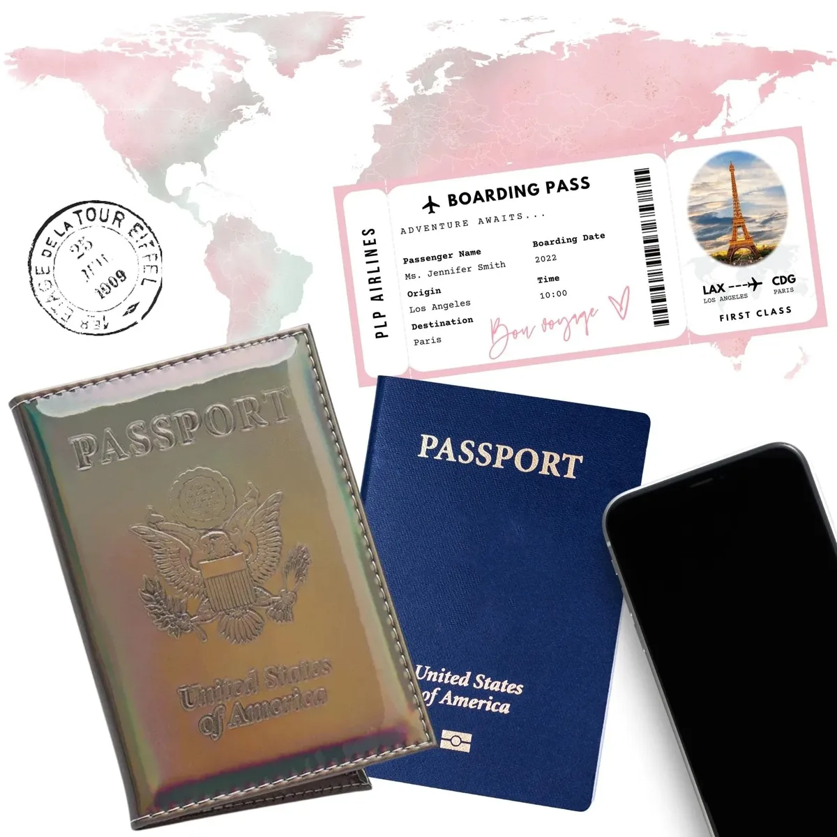 étui porte-passeport en cuir, housse de voyage, portefeuille de voyage, étui pour cartes, accessoires de voyage pour femmes et hommes