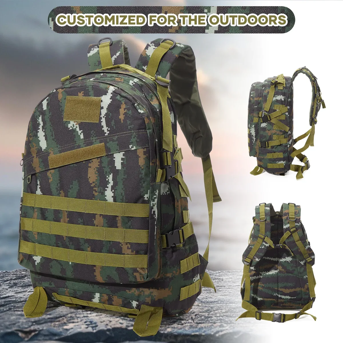 40l sacs à dos tactiques militaires molle armée assaut pack sacs à dos imperméables avec patch 3 jours bug out sac randonnée trekking sac à dos