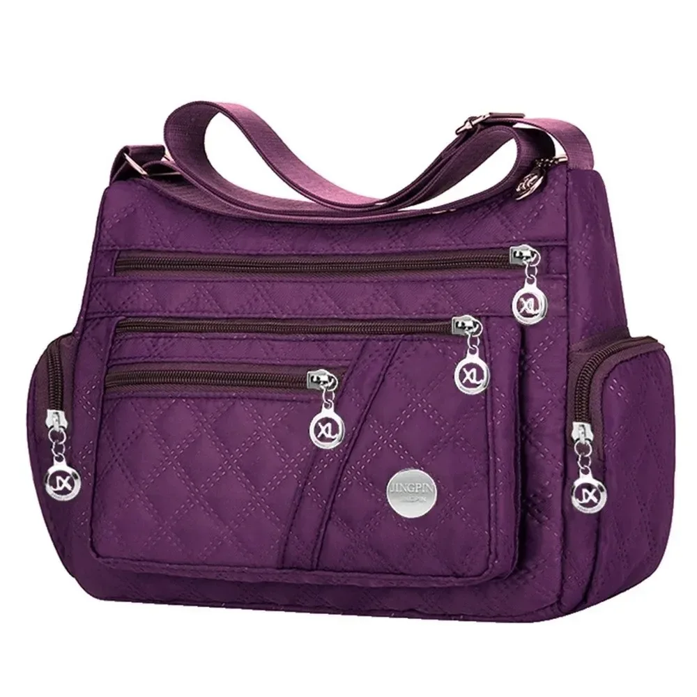 sac à bandoulière matelassé en nylon pomelo best pour femme, multi-poches avec sangle réglable pour les déplacements quotidiens