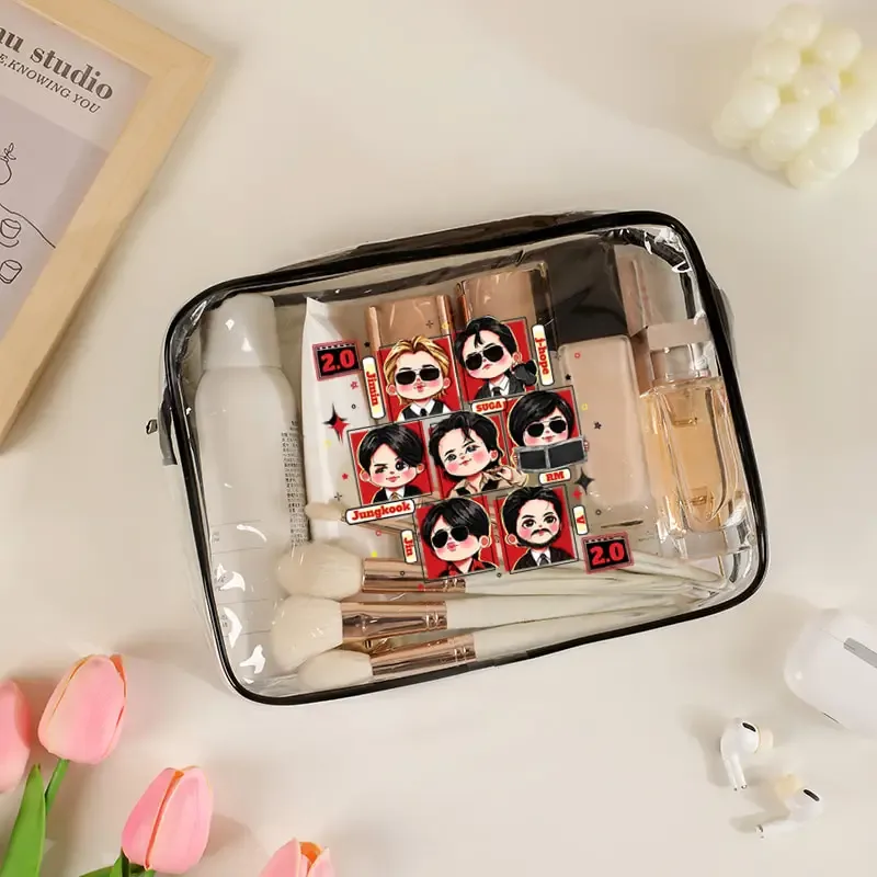 sac de toilette imperméable en pvc tendance, arirang 2.0 world tour 2026, sac de rangement transparent, cadeau pour les fans de kpop, sac de voyage, sac de plage, sac de maquillage