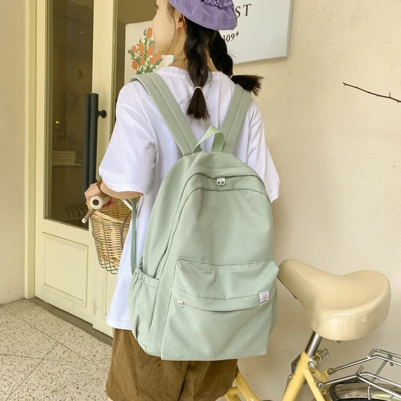 sac à dos en nylon de couleur unie pour femmes et adolescentes, de haute qualité, étanche, de style collégien, de voyage, d'école, nouvelle collection
