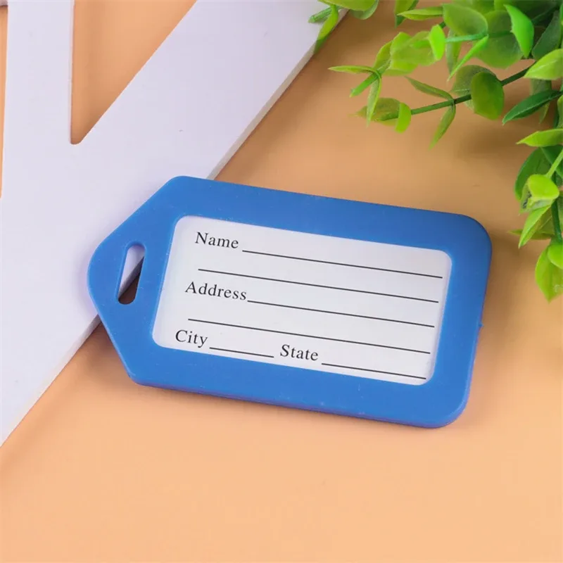 étiquettes de bagage en plastique, étiquette de valise, étiquettes de sac, nom, adresse, étiquette d'identification, accessoires de voyage, 20 pièces