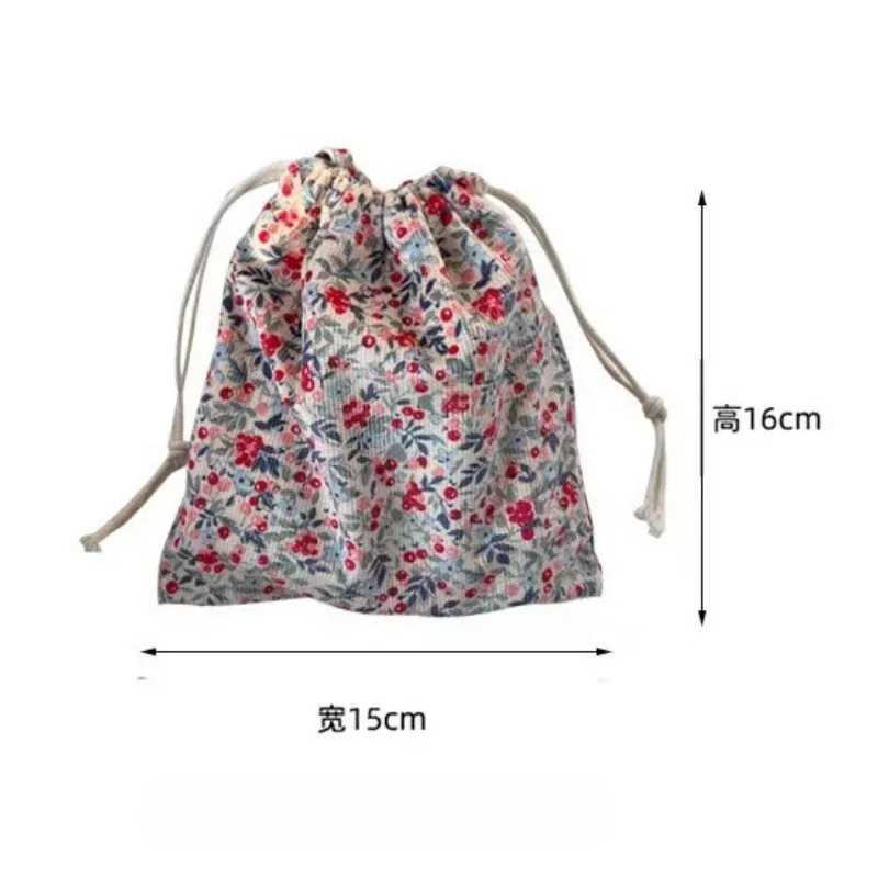 petit porte-monnaie cosmétique en velours côtelé pour femme, sac de rangement à cordon de proximité, fourre-tout à bijoux, sacs d'emballage en poudre, rouge à lèvres mignon