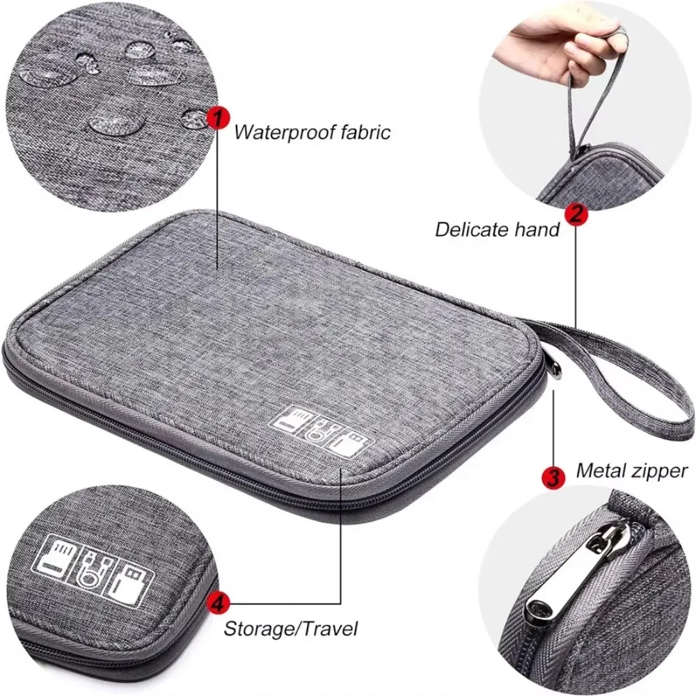 sac de rangement portable pour câbles de téléphone, organiseur d'accessoires électroniques, sac étanche pour câbles usb, chargeurs et prises