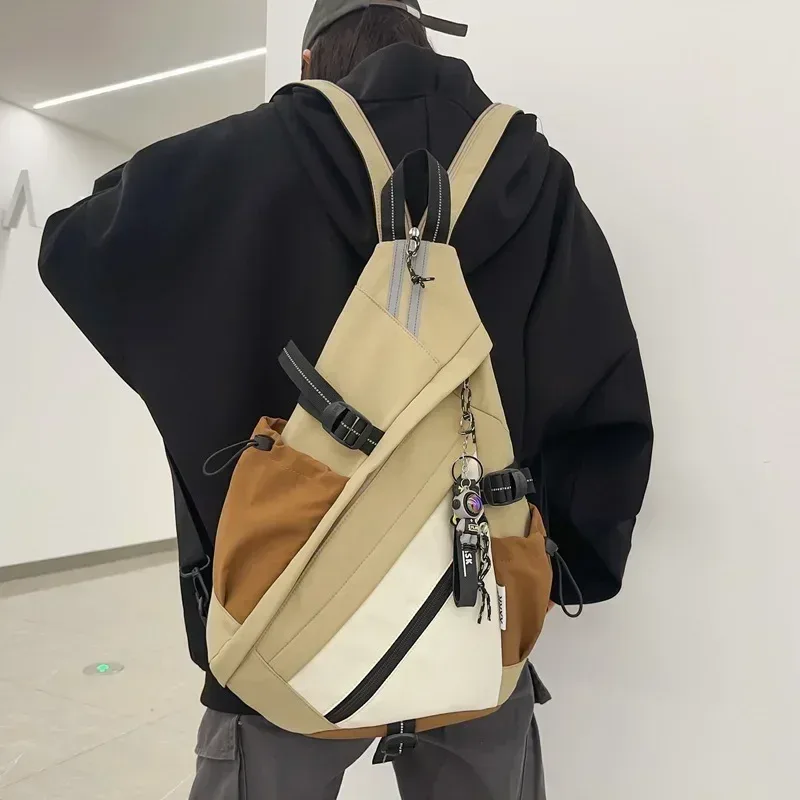 nouveau sac à dos de moto sportif de style hip-hop, pour hommes et femmes, multifonctionnel, imperméable, idéal pour les voyages, sac à bandoulière, sac d'école, sac porté en travers de la poitrine.