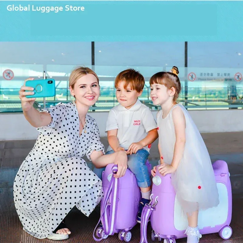 valise polypropylène rose pattes chat toupie poignée amovible petite tablette bagage main enfant voyage