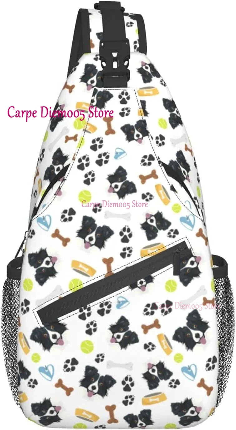 sac dos polyester motif chien floral petit format bandoulière poches extérieures voyage jour randonnée