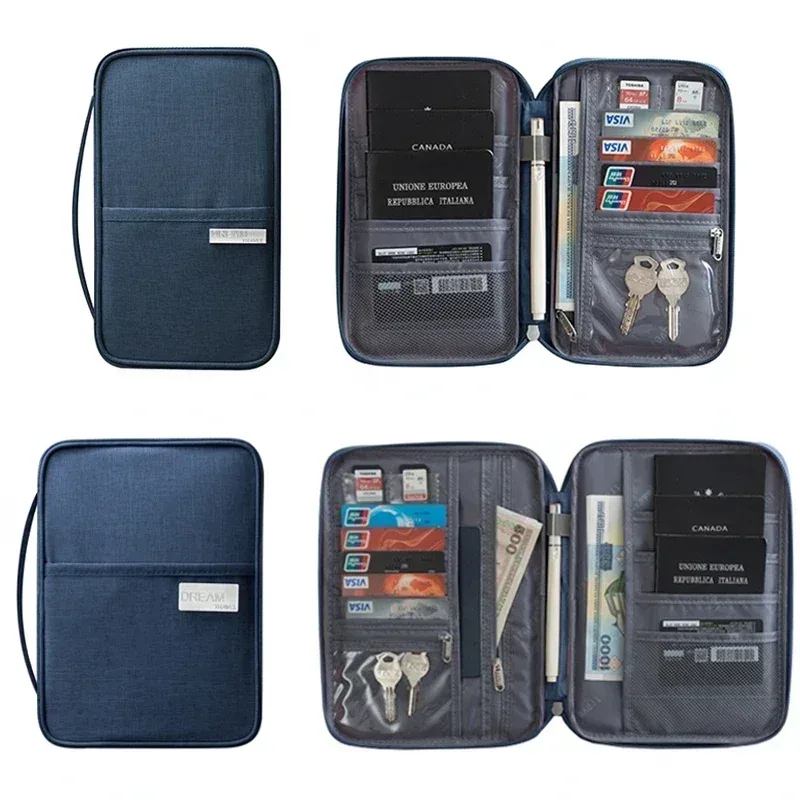 porte-passeport de voyage étanche multifonction pour femmes, housse rose, sacs, organisateur de documents familiaux, sac d'accessoires de voyage, nouvelle collection