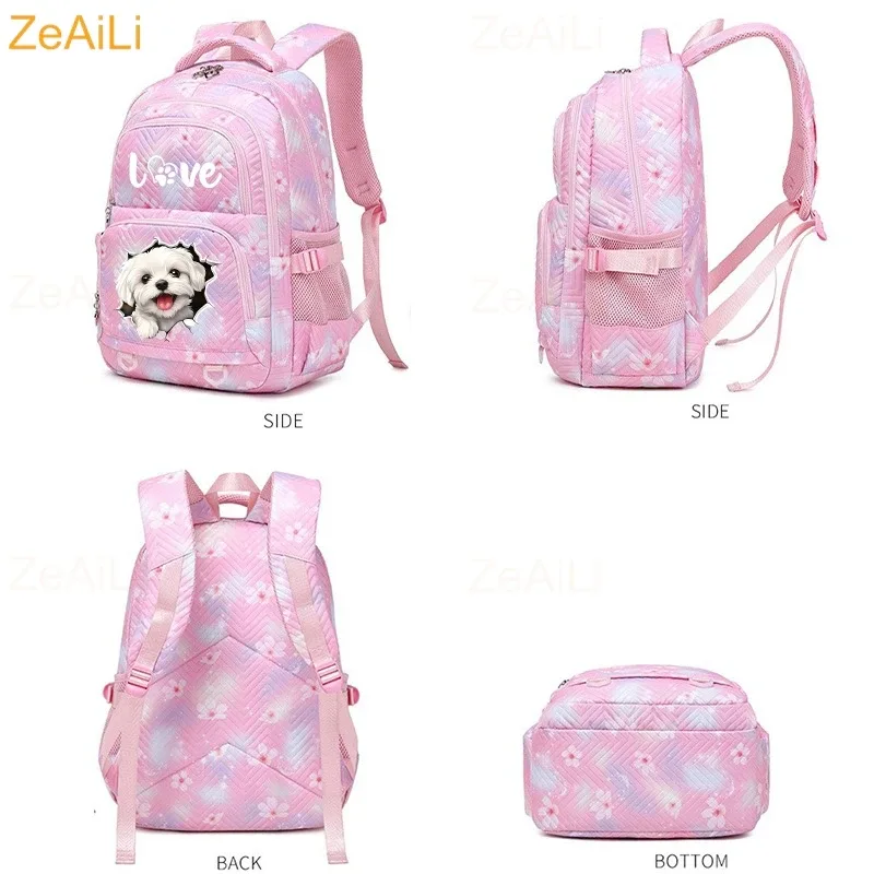 sac à dos imperméable pour femmes, motif libellule et floral, sac de voyage pour adolescentes, cartable pour adolescentes, mochila