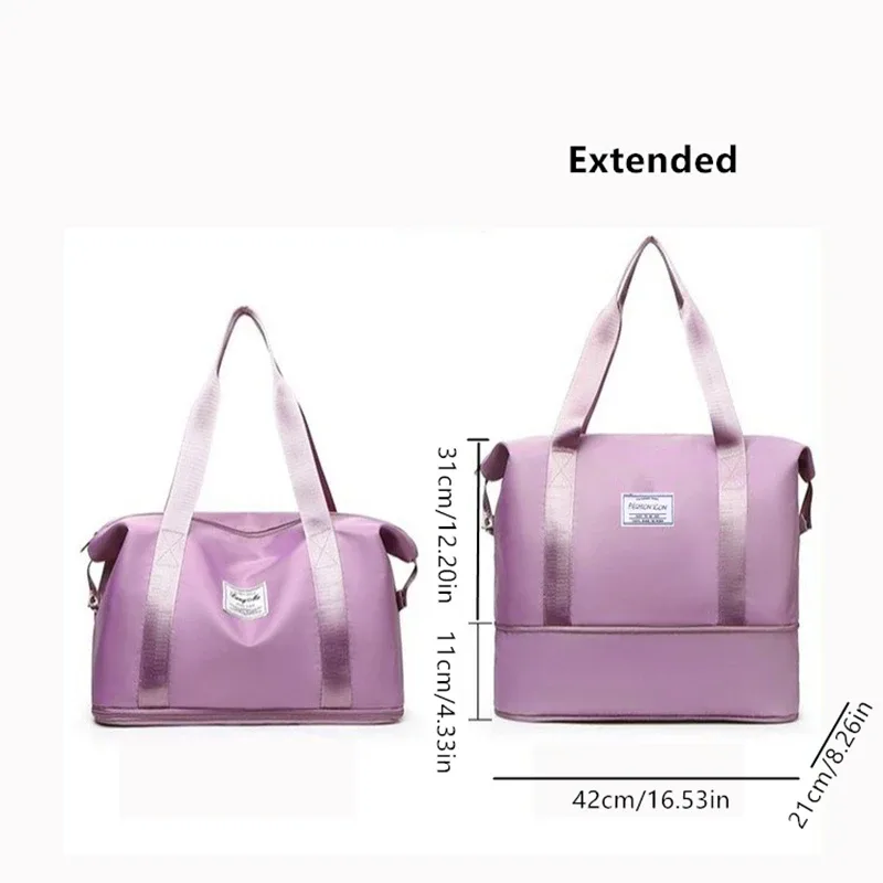 sac de voyage pliable promotionnel et tendance, grande capacité, double compartiment ; sac de rangement pour bagages ; sac à main multifonctionnel ; sac de maternité léger, portable et extensible ; sac de sport unisexe