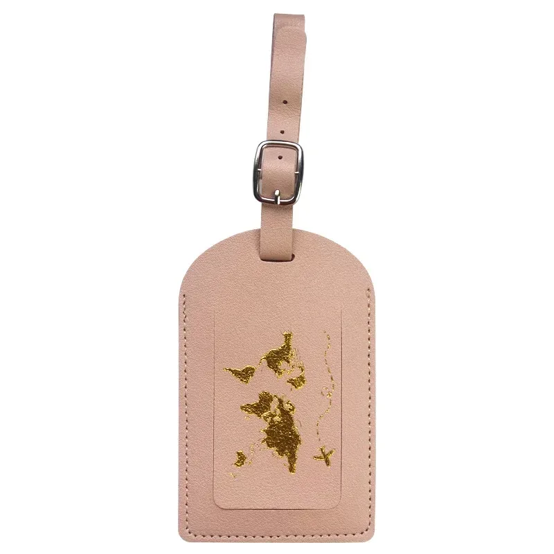 étiquette de bagage en cuir pu pour hommes et femmes, étiquette d'adresse de valise, sac d'embarquement, nom, identification, porte-adresse, accessoire de voyage