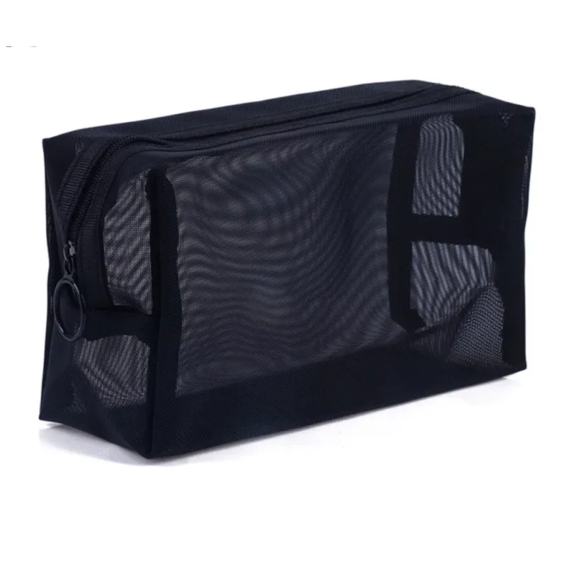 sacs de rangement pour pinceaux de maquillage pour femmes, poudres de maquillage, rouge à lèvres, étui à crayons en maille transparente pour étudiants, ins travel cosmetic evaluation