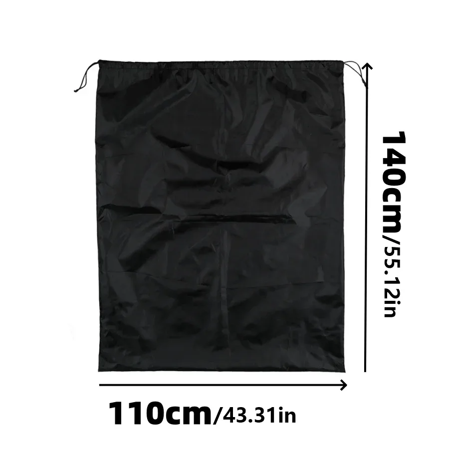 sac de rangement à cordon en tissu oxford de grande taille 94x120cm, adapté aux courses, aux vêtements, aux jouets, aux sacs anti-poussière et au rangement domestique (noir)