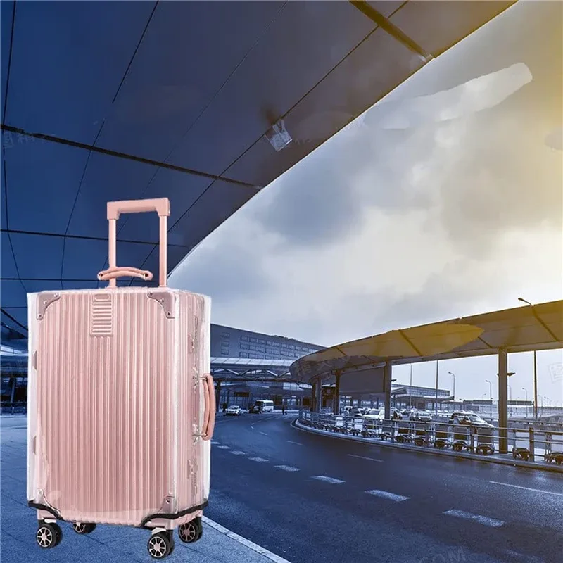 housse de protection pour bagages à roulettes, imperméable, entièrement transparente, épaisse, en pvc