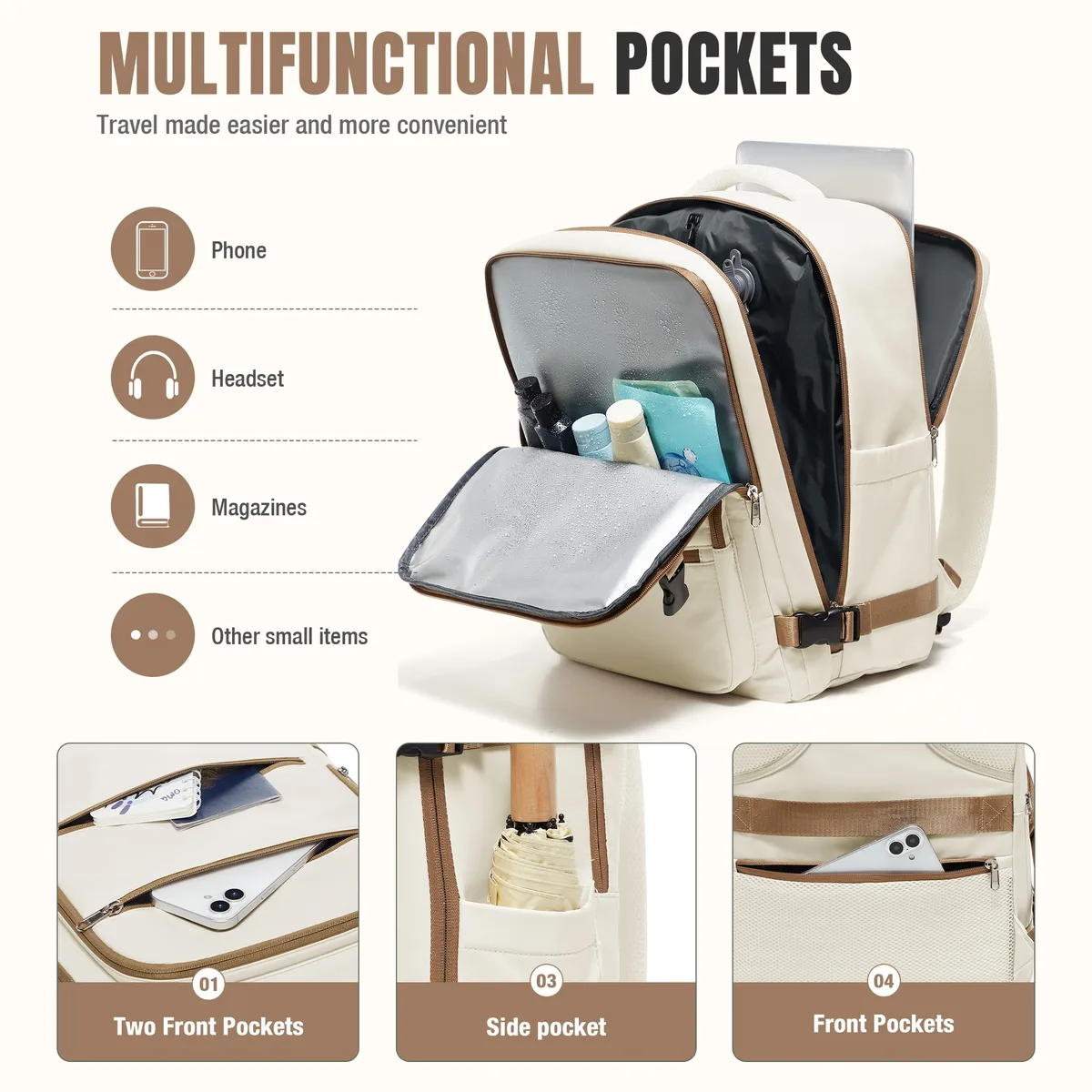 sac à dos de voyage sous vide, bagage à main pour avion, sac à dos ryanair 40x30x20 pour femme, sac de travail pour homme, sacoche pour ordinateur portable