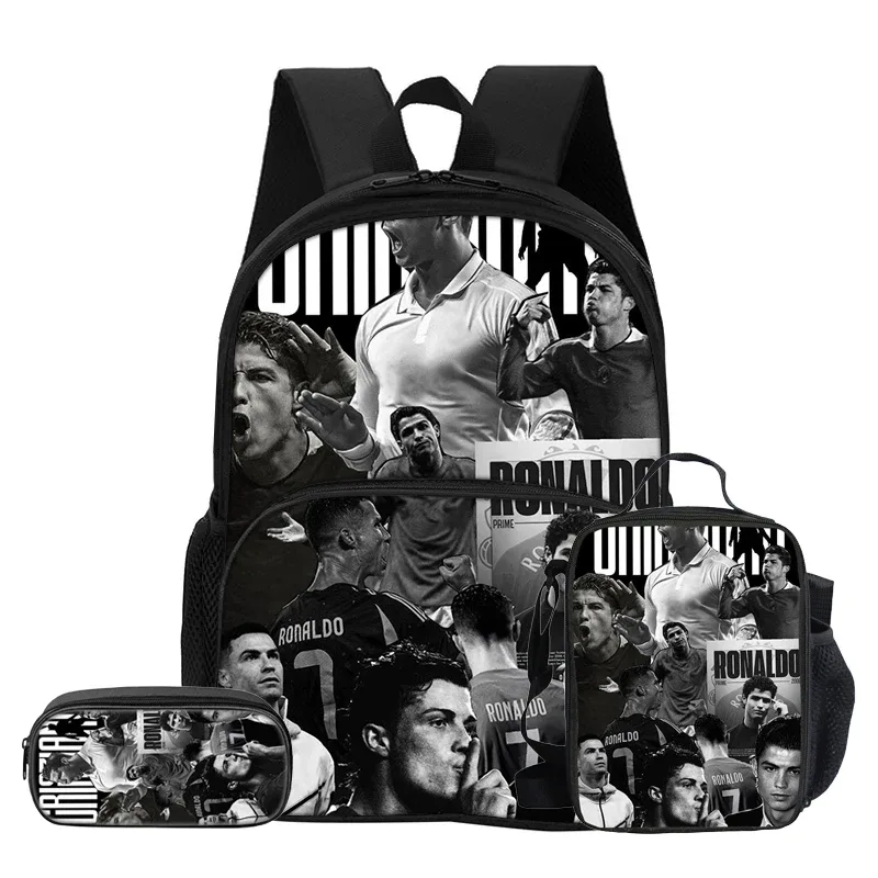 sac dos nylon noir motif football dynamique bandoulière arquée fermeture éclair integree informatique unisexe voyage