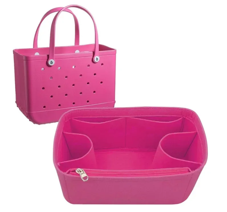 organisateur de sac à insérer en feutre pour sac bogg, grand séparateur de sac à main intérieur original, fourre-tout portable multi-poches façonnant pour sac de plage en caoutchouc