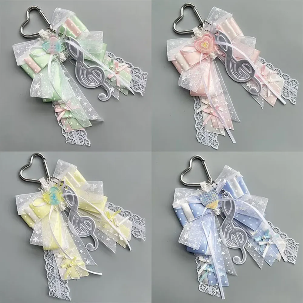 pendentif pour sac ita coréen, dentelle, note de musique, nœud, porte-clés, matériel diy, breloque de sac à dos, pour fans kpop, ornement de sac pain, accessoires de sac