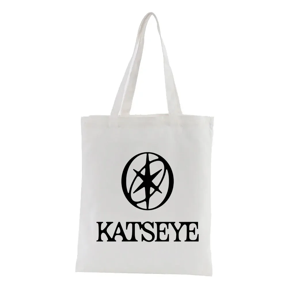 sac fourre-tout en toile imprimé kpop katseye, sac à main décontracté pour étudiantes, sac à bandoulière avec fermeture éclair