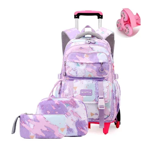 sac à roulettes d'école pour adolescentes, sac à roulettes d'école pour filles, ensemble de sac à dos à roulettes, sac de voyage à roulettes sur roulettes