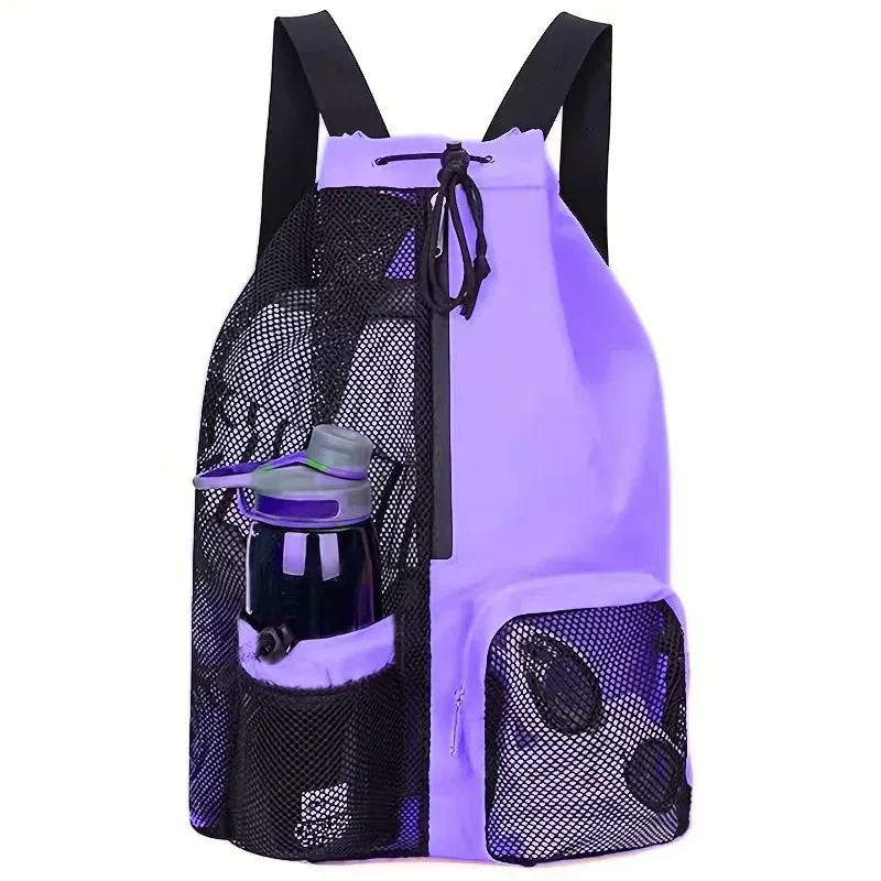 sac à dos en maille avec cordon de serrage, pratique à transporter, pour la plage, la plongée, le sport, la gym