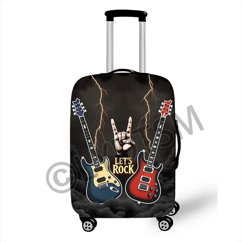 housse valise polyester motif musical coloré notes musique roses ailes protection voyage taille variable