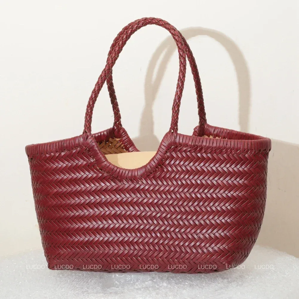 sac à main en cuir véritable pour femmes, grand sac fourre-tout vintage, sac à bandoulière décontracté, sac de shopping en cuir de vache tissé, sac bandoulière pour femmes