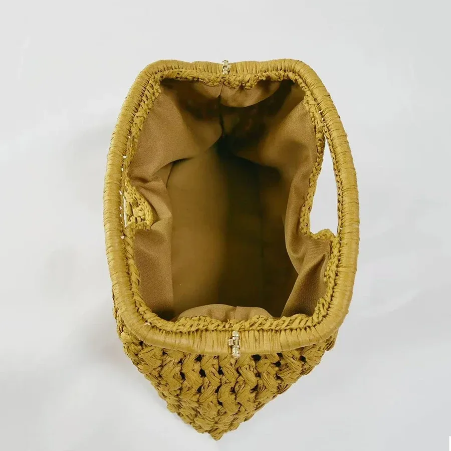 nouveau sac de plage d'été pour femme, pochette de luxe, sacs en paille de créateur, sac fourre-tout, sac à main tendance en rotin tressé, sac de voyage pour femme