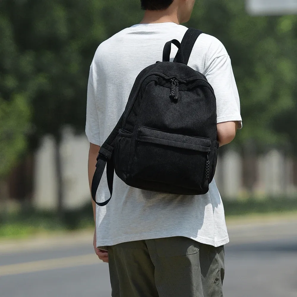 sac à dos décontracté minimaliste en velours côtelé, grande capacité, léger, durable, sac à dos pour étudiants, sac à dos de voyage de haute qualité pour les trajets quotidiens