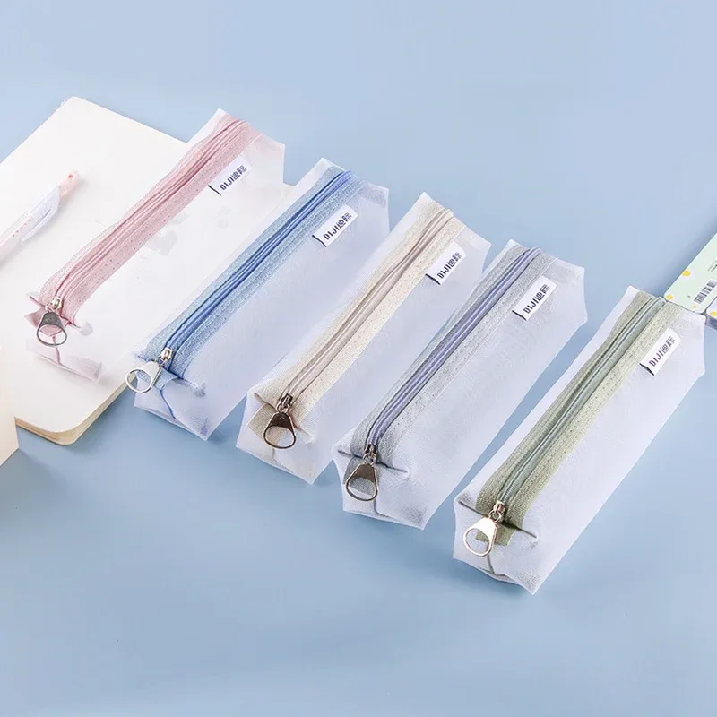 trousse de maquillage, sac à main d'école, étuis à crayons pour bureau, grande et petite trousse de toilette transparente en nylon pour étudiants