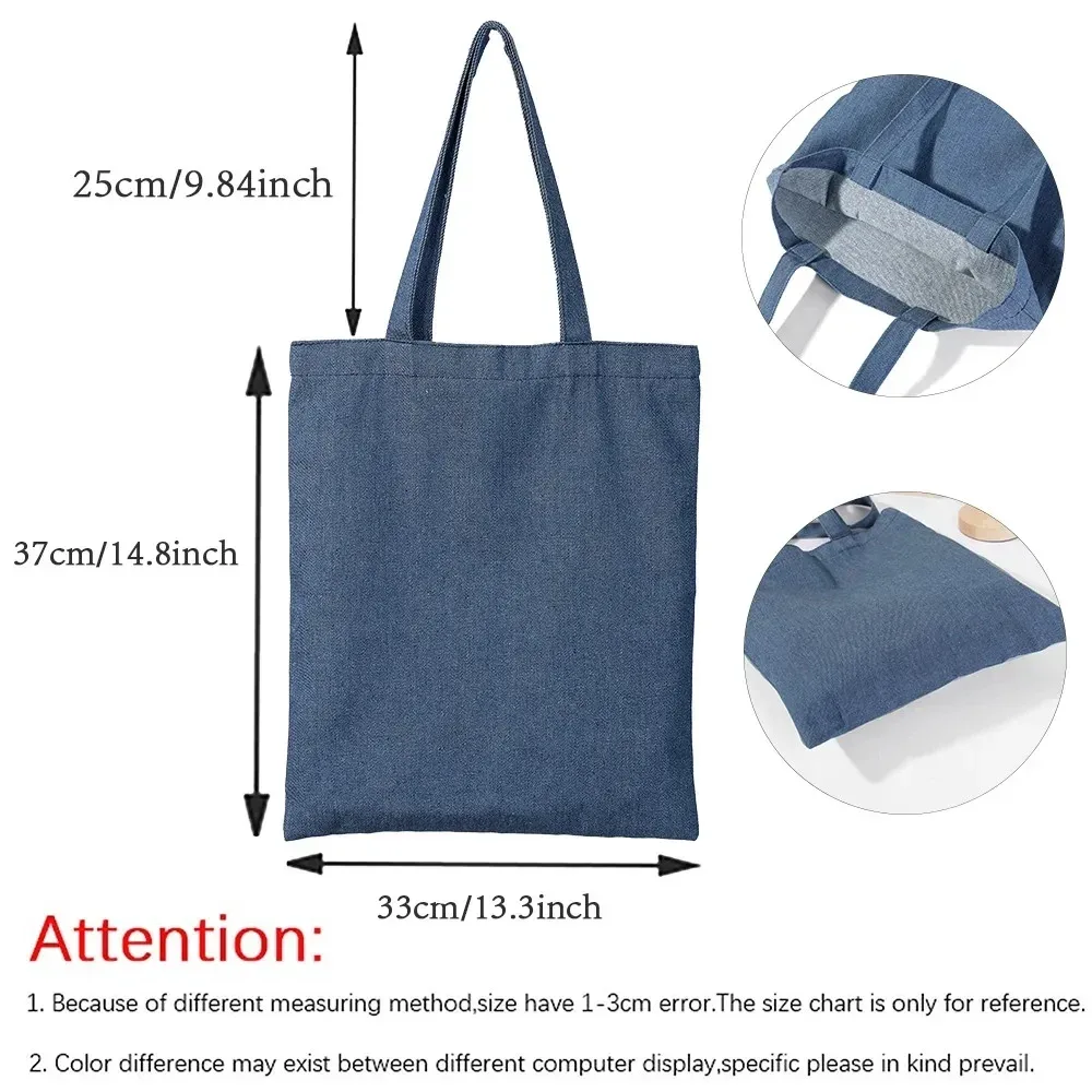 sac fourre-tout en jean imprimé super atsem maitresse, sacs de shopping pour femme, sacs de voyage, cadeau de remerciement pour la fête des enseignants et les diplômés