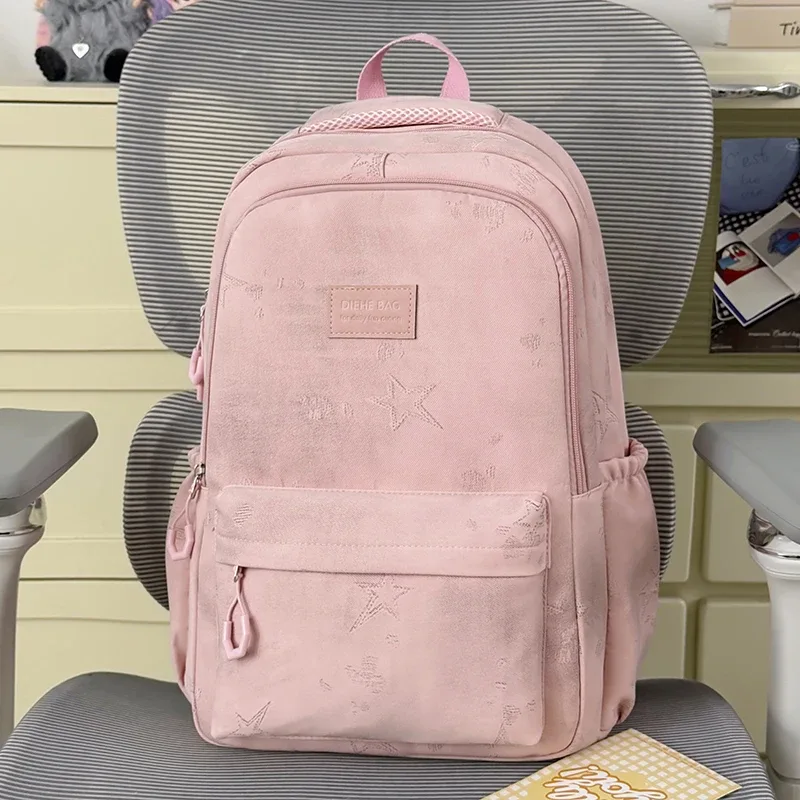 sac à dos de grande capacité pour femmes, multi-poches, sac de voyage décontracté pour femmes, cartable imprimé étoile pour adolescentes, sac à livres