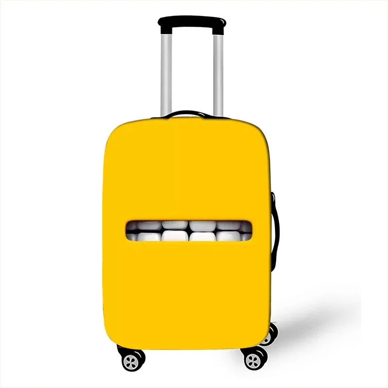 housse de bagage avec impression d'expression drôle, gaine de protection pour valise de voyage, étuis anti-poussière élastiques adaptés aux accessoires de bagages de 18 à 32 pouces