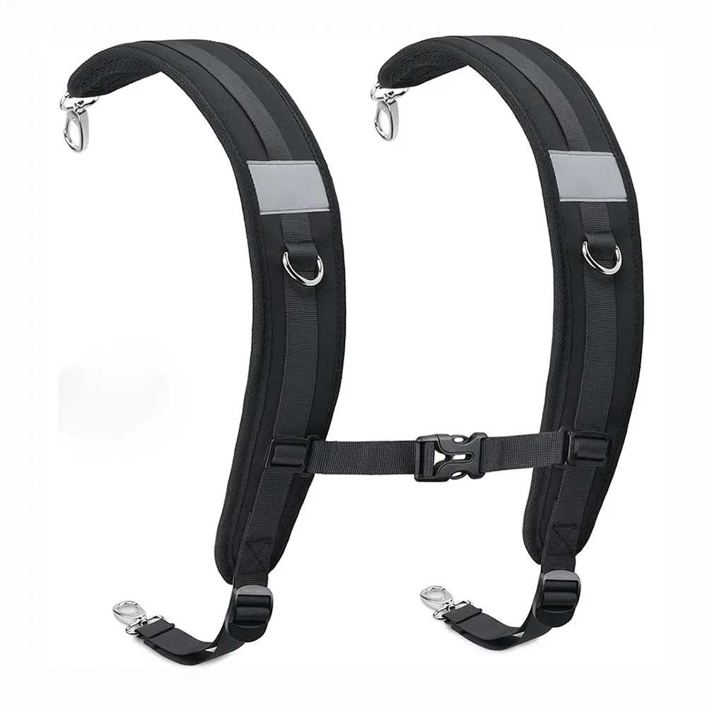 ceinture sangle caoutchouc noir bandes réfléchissantes boucles ajustable sac dos escalade randonnée usage voyage