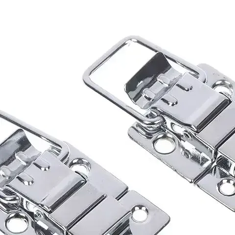 loquet à bascule chromé en acier inoxydable de haute qualité, 2 pièces, pour boîte de poitrine, valise, fermoir à outils