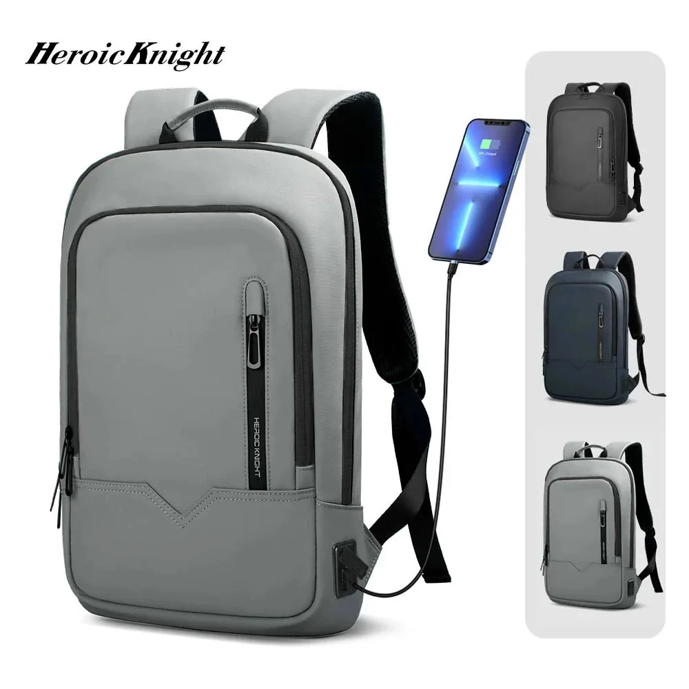 Sac à dos Heroic Knight pour ordinateur portable de 14 pouces, sac à dos multifonctionnel pour hommes, étanche, avec chargement USB, pour le travail et les voyages