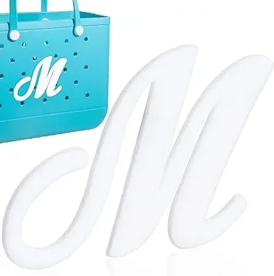 1pc lettre décorative pour sac à main, lettres de l'alphabet de couleur blanche accessoires de décoration lettres de l'alphabet 3d pour sac fourre-tout de plage