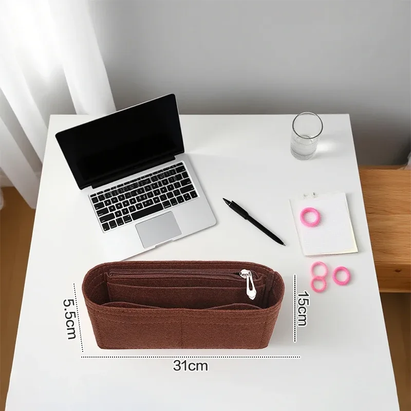 organisateur de sac à main en feutre pour femme, insert multi-poches, doublure de sac pour sac fourre-tout avec 8 poches, pour les voyages et l'usage quotidien