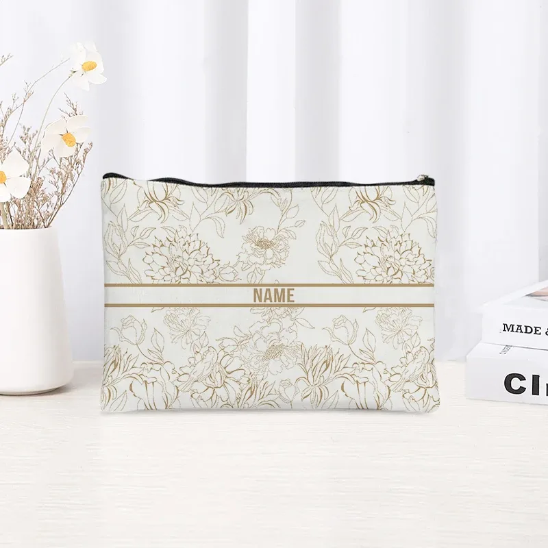 pochette de maquillage personnalisable pour femme, pochette de fête, pochette de mariage, pochette de voyage, trousse de maquillage en toile simple, organisateur, cadeaux pour femme