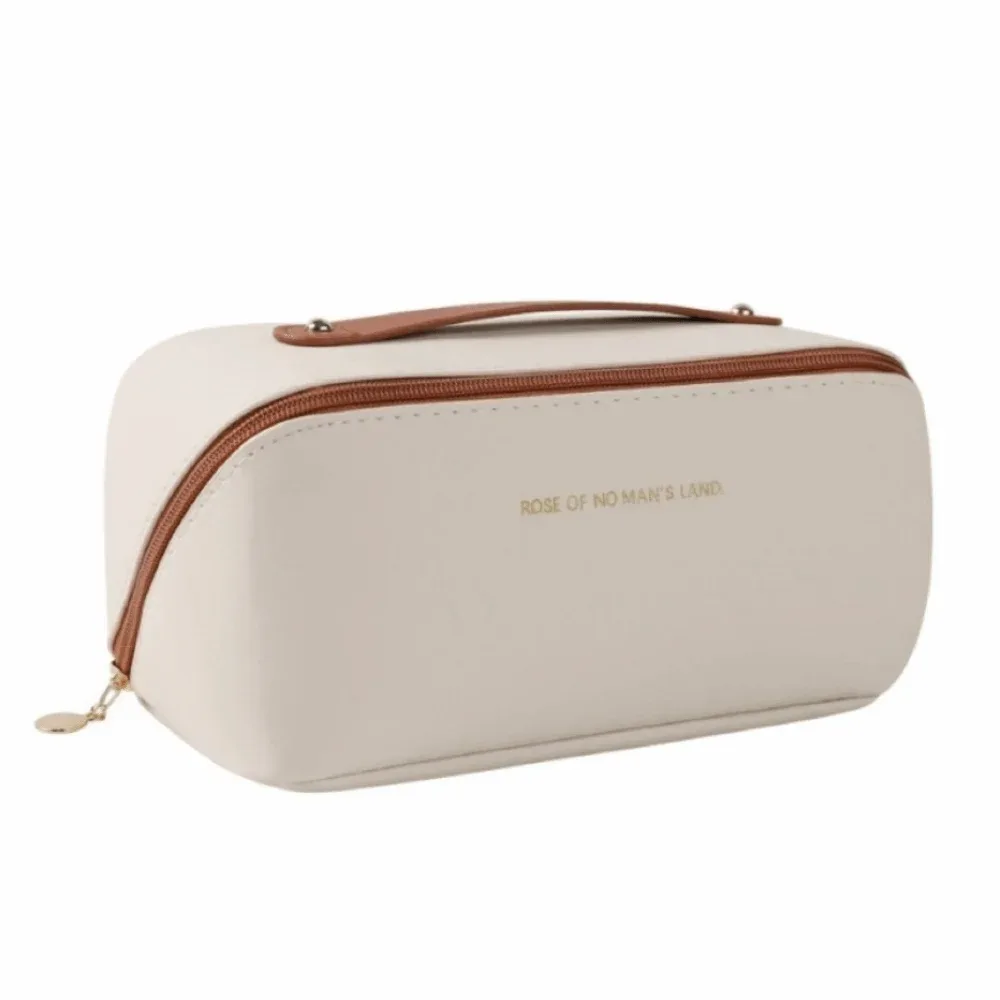 sac de maquillage portable tendance, sac cosmétique en pu, multi-compartiments, grande capacité, sac de voyage organisateur