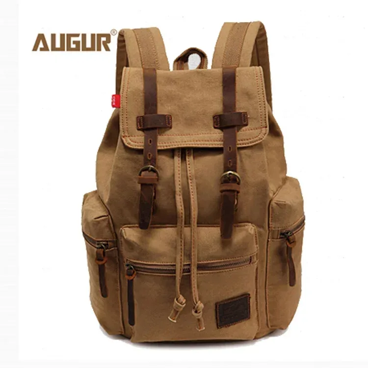 augur sacs à dos en toile vintage pour hommes et femmes, sacs de voyage décontractés pour étudiants, randonnée, voyage, camping, mochila masculina