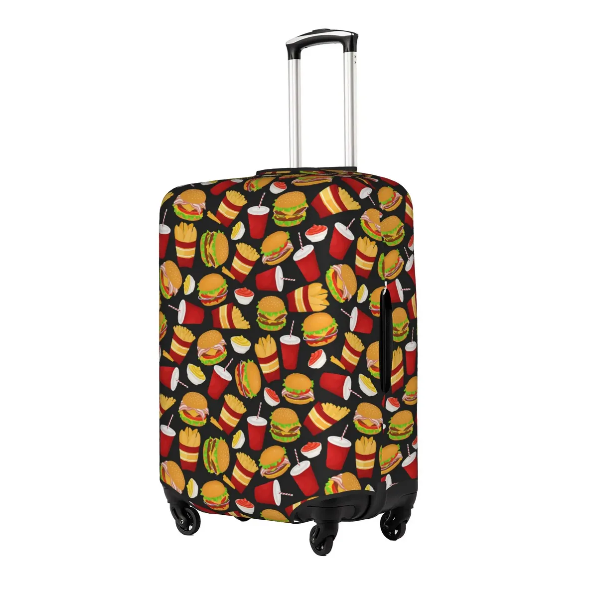housse de protection pour bagages personnalisée, motif hamburger, nourriture mignonne et délicieuse, pour valises de 18 à 32 pouces