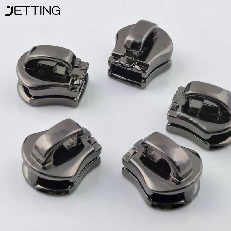 10 pièces 5 # tirette de fermeture éclair métallique pour sacs, bagages, vêtements, kit de réparation diy, accessoires de quincaillerie