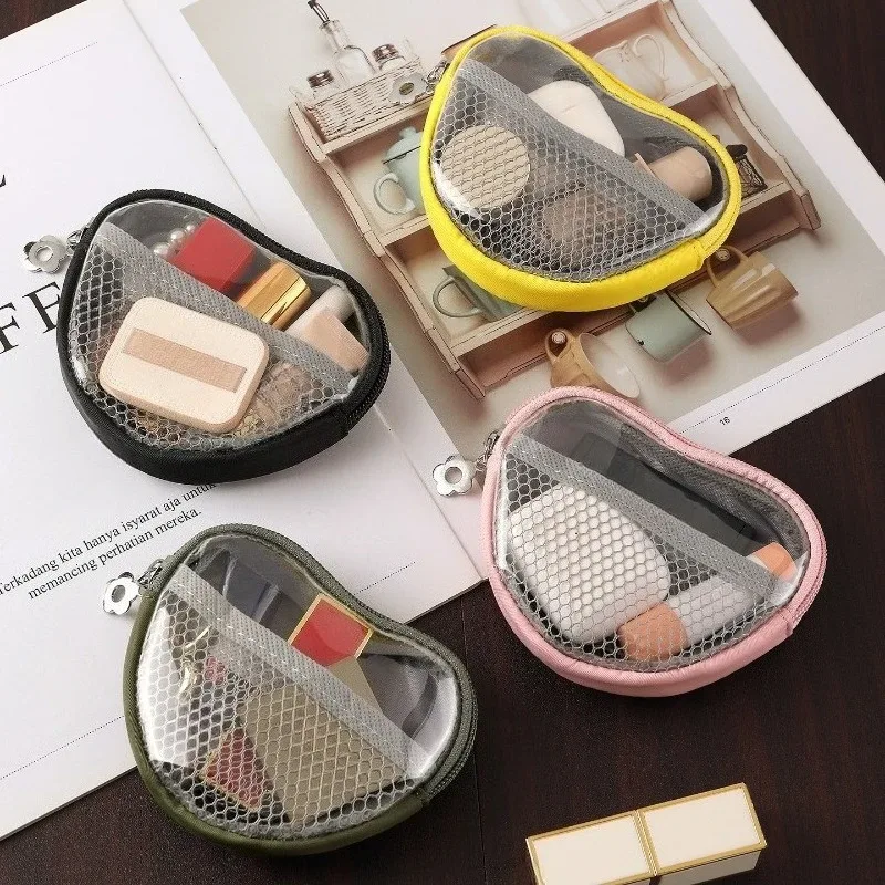 petite trousse de toilette pour sac à main, mini trousse à maquillage, pochette transparente mignonne, organiseur de voyage, étui pour articles de toilette, pochette imperméable avec fermeture éclair