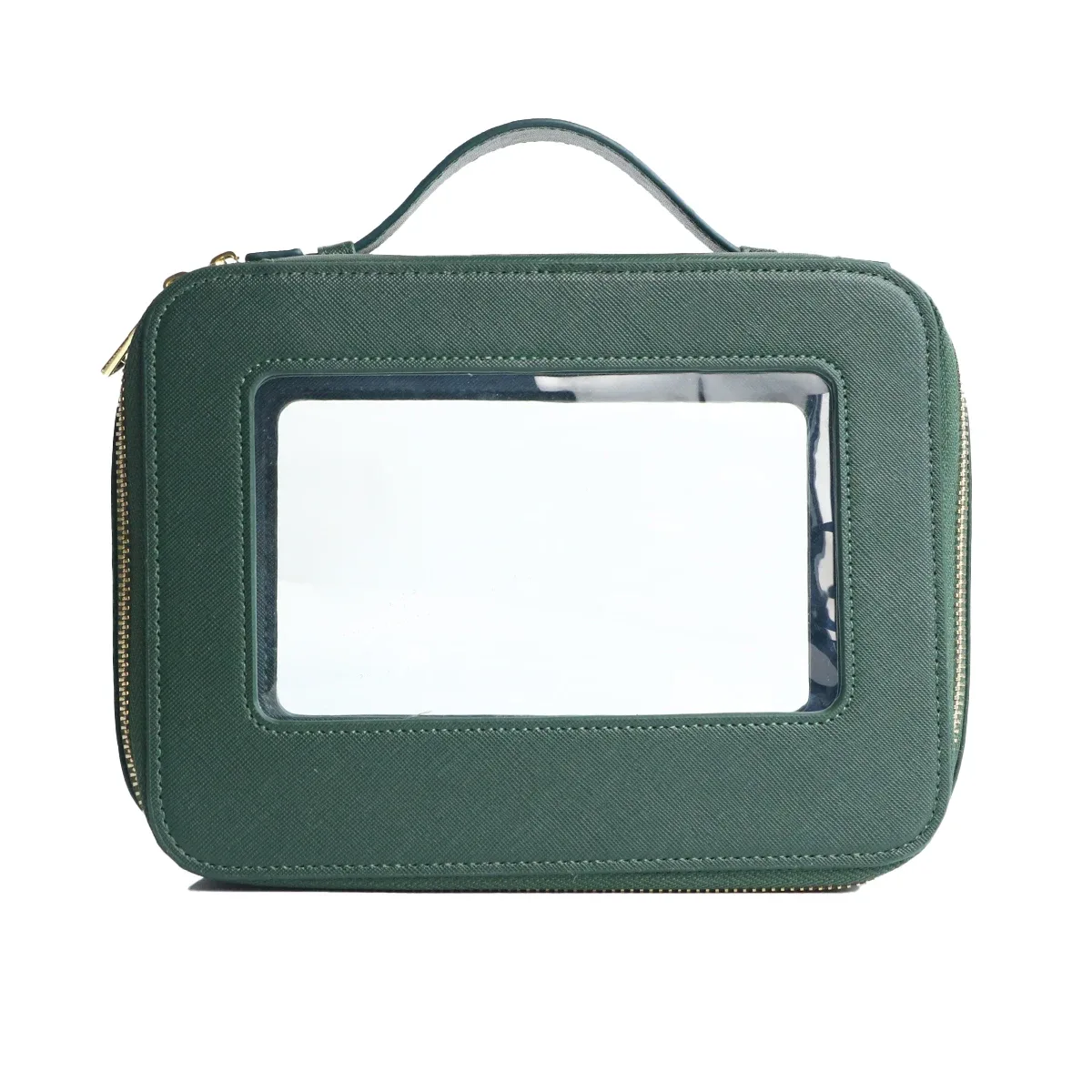 pochette à maquillage personnalisée en cuir, sac de rangement pour pinceaux de maquillage imperméable, sac de rangement portable en pvc pour soins de la peau, trousse de toilette