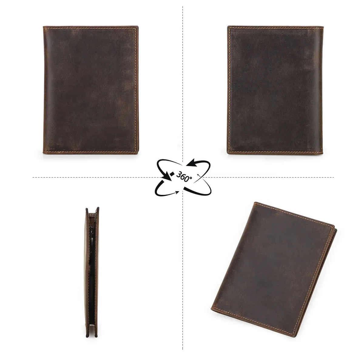 porte-passeport en cuir de vache véritable, portefeuille de voyage avec étui airtag, porte-stylo de poche anti-perte, couverture de passeport bloquant rfid