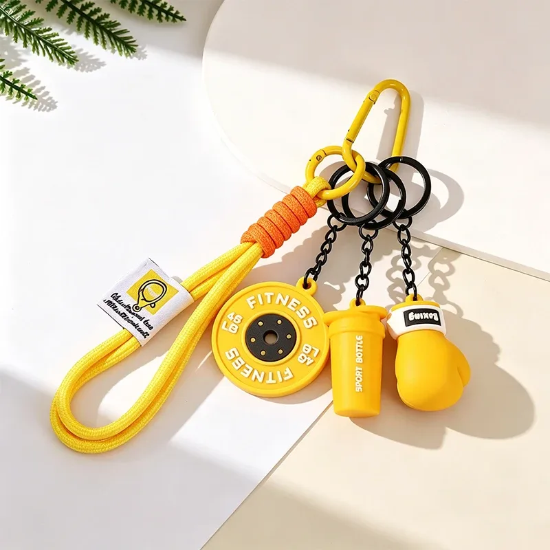 nouvel ensemble de porte-clés gants de boxe en pvc souple, porte-clés mignon, pendentif de sac à dos, cadeau souvenir pour les amateurs de sport